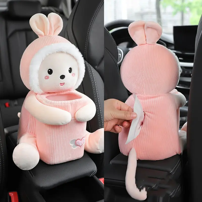 Creative Car Tissue Box Trash Can Two-in-one Cute Armrest