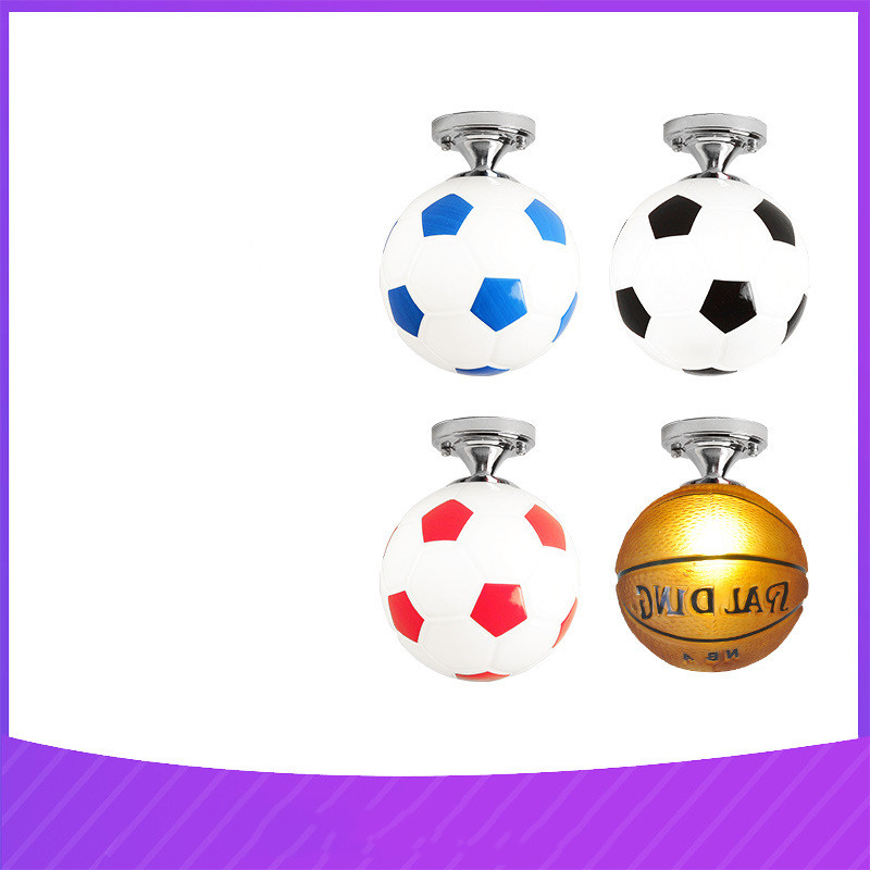 LED Ceiling Lamp Modern Color Basketball Football Chandelier Bedroom Cartoon Lamp