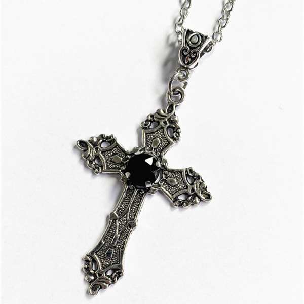 Cross Diamond Pendant Jewelry Necklace Punk Charm Fashion Gift