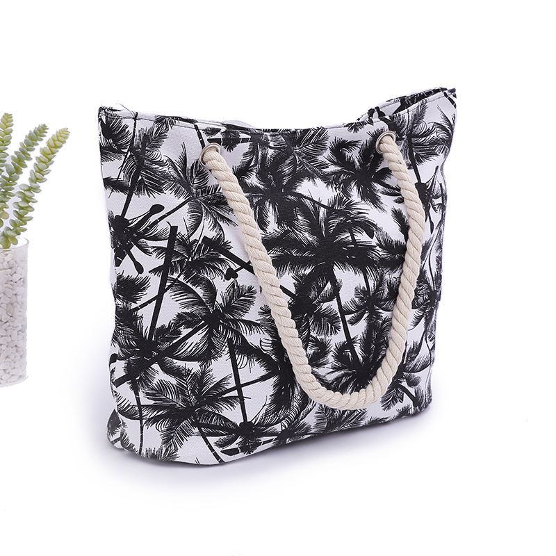 Women's Large Capacity Coconut Palm Beach Shoulder Bag