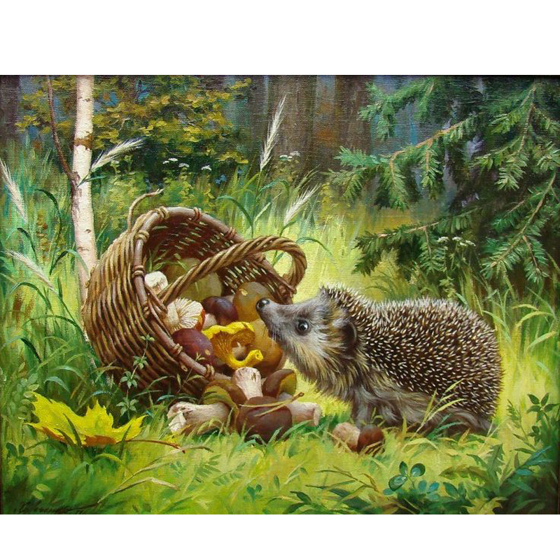 Title 1, 5D Diamond Painting Set Cartoon Igel Motiv, Ful...