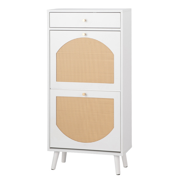 Rattan-Front Shoe Cabinet, picture 1 of 5
