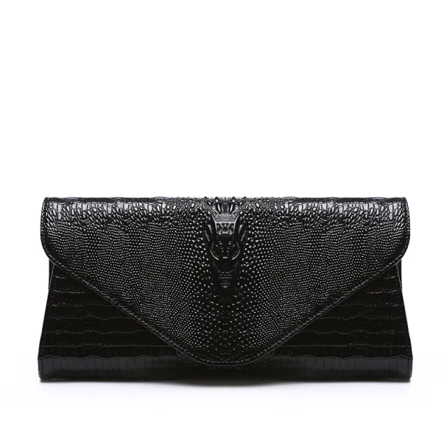 Cowhide Ladies Wallet Grain Leather Long Clutch Europe And America Yao Shi Hei - Shop at LoveMi