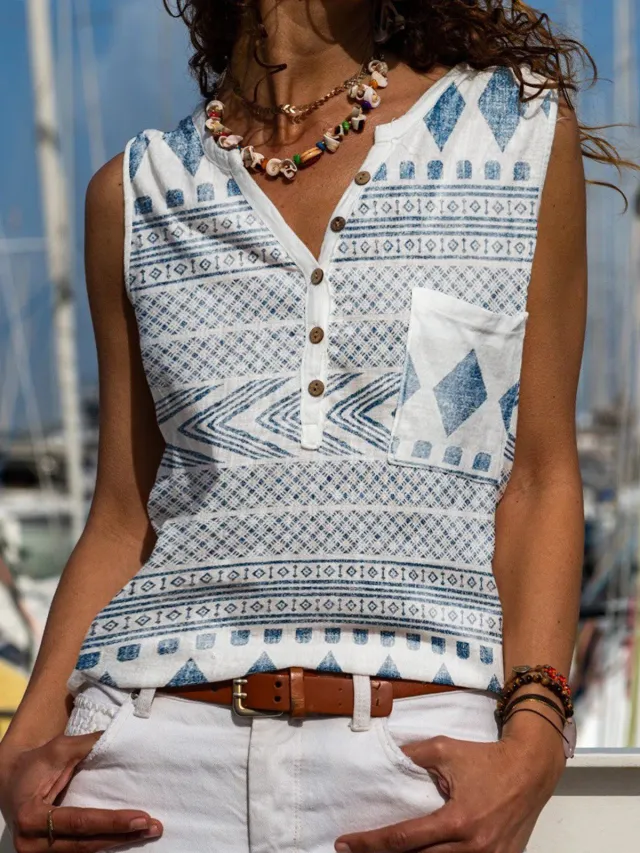 Printed Casual Tank Top Sleeveless T Shirt Sq3616Color - Shop at LoveMi