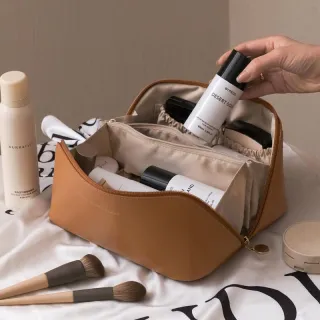 Travel Cosmetic Bag Large Capacity Multifunction Travel Cosmetic Bag Women Toiletries Organizer Female Storage Make Up Case Tool - Brown