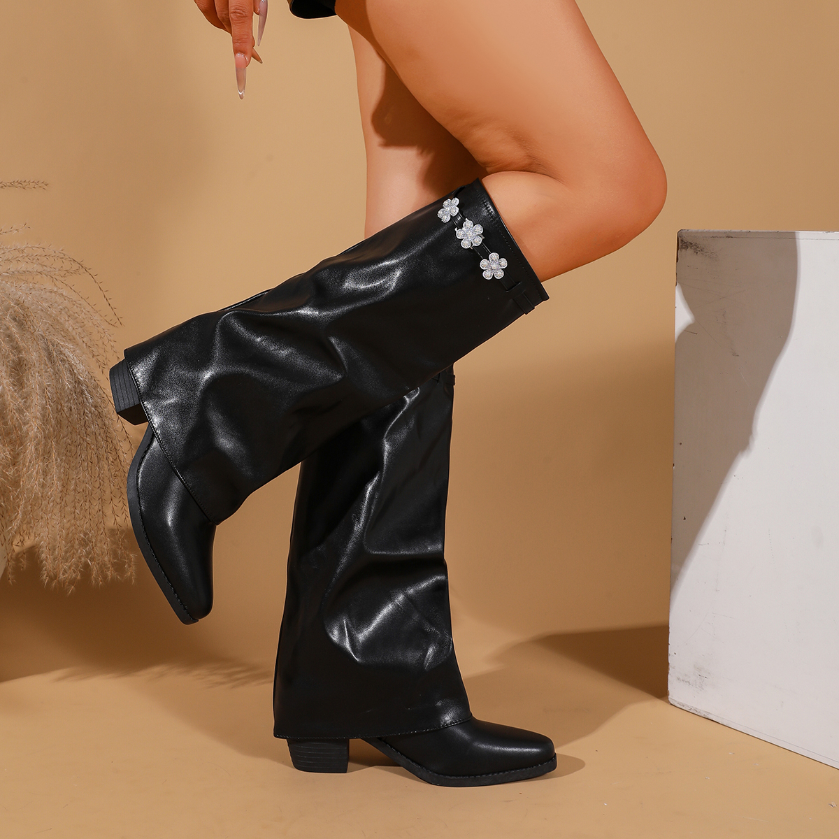 Pointed Toe Knee High Boots, picture 3 of 5