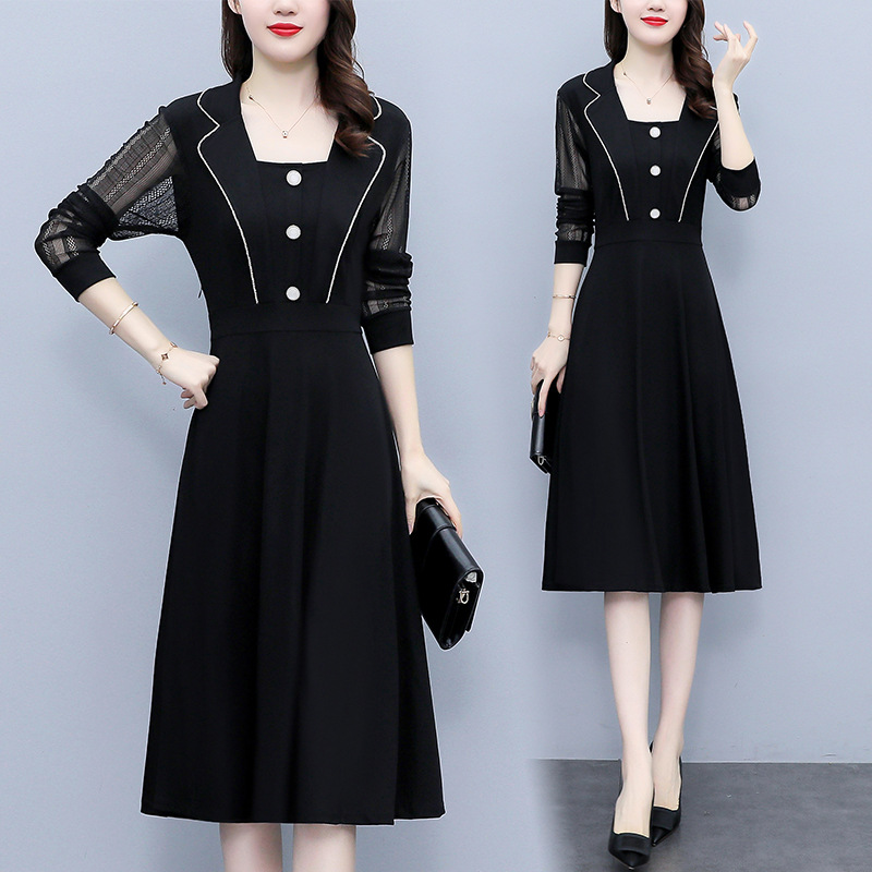 Oversized Women's Fashion Mesh Patchwork Dress