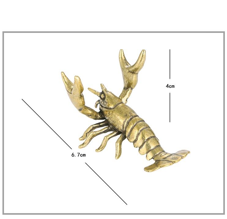 Title 7, Solid Brass Crayfish Ornaments Vintage Pure Cop...