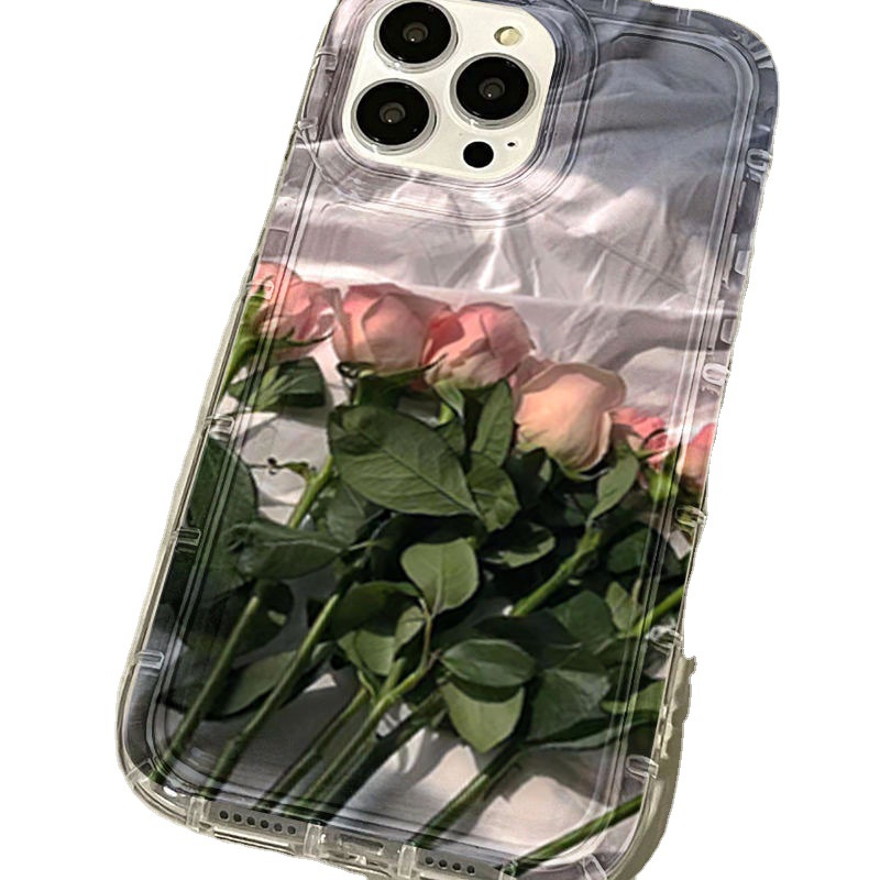 Title 3, Rose Flower Space Phone Case Protective Cover