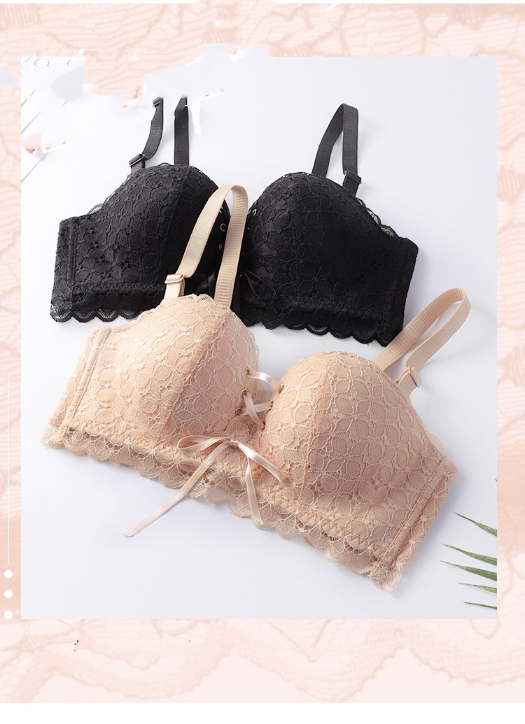 Title 4, Lace underwear women no steel ring half cup bra