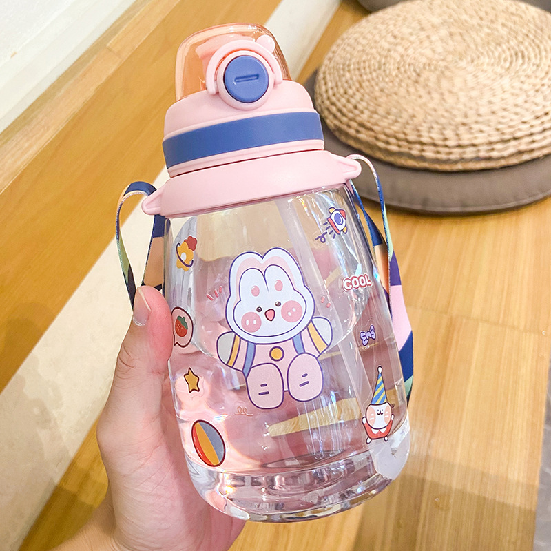 Title 2, Cartoon Cute Girl With Big Belly Water Cup With...