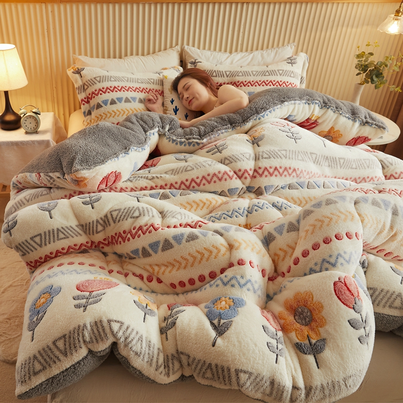 1PC Thick Winter Comforter, Soft Warm Fluffy Bedding Quilt For Bedroom All Season Use