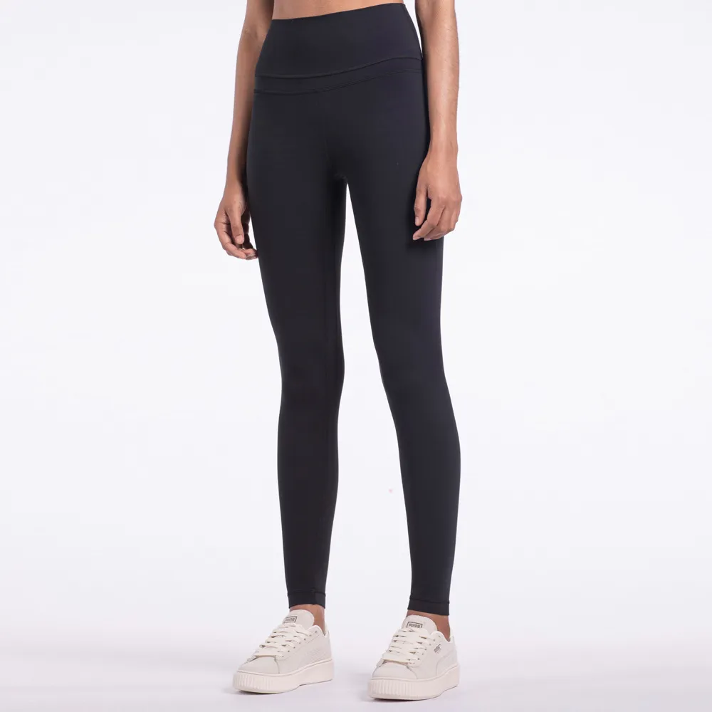 Sports Leggings Nude Feeling Pocket Lulu Yoga Fitness Pants - Nude
