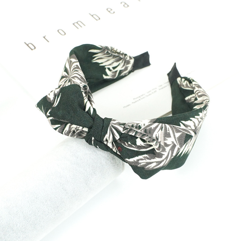 Creative Temperament Print Dark Headband Match Every Color Dark Green - Shop at LoveMi