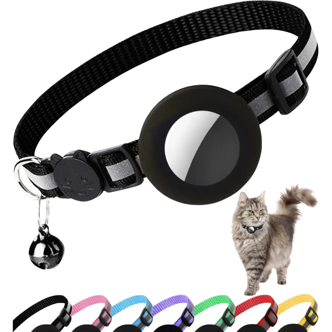 Cat Collar Breakaway, With Air TagBlack