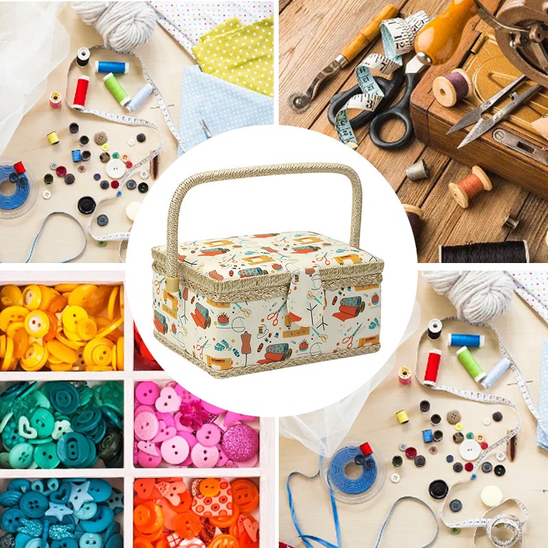 Extra Large Fabric Sewing Craft Box Storage Organizer
