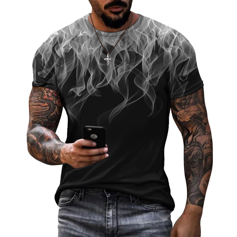 Title 4, Multicolor Flame Gradient Mens Running T-Shirt