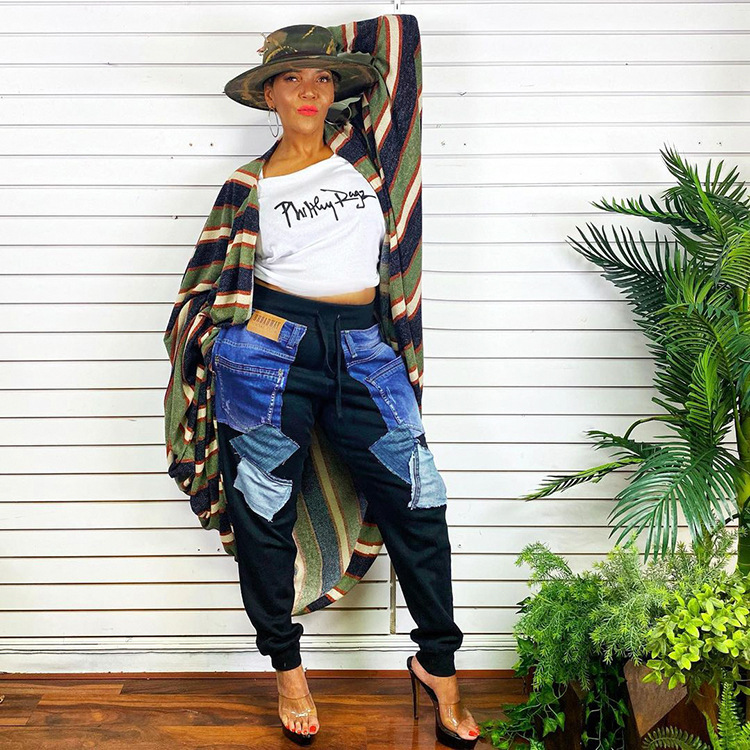 Women's High Waist Street Hipster Temperament Commuter Casual Pants Black