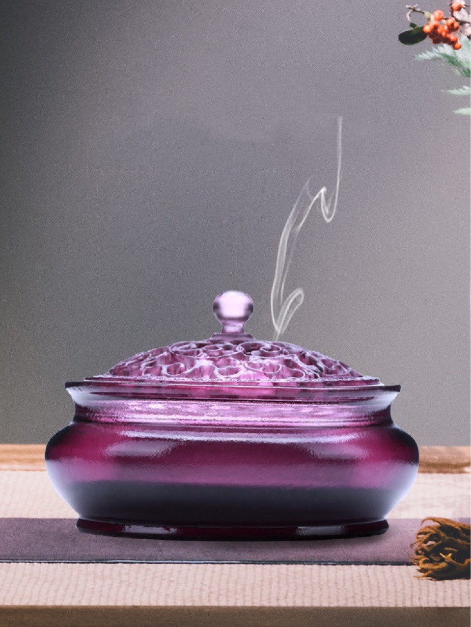 Title 1, Room Home Incense Burner Zen Glass Creative Orn...