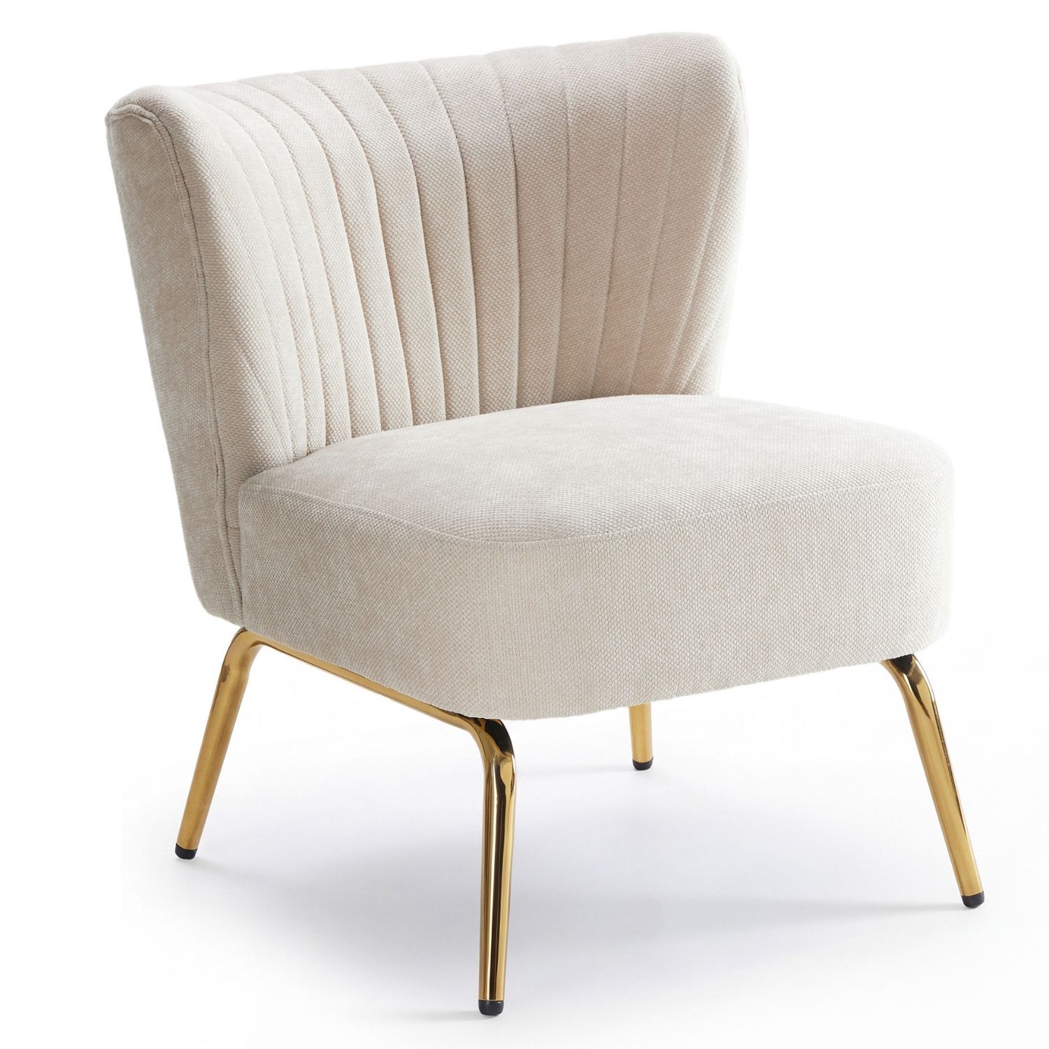 Small Armless Accent Chair, Upholstered Seat With Metal Legs, Modern Side Chair For Any Room — foto 6