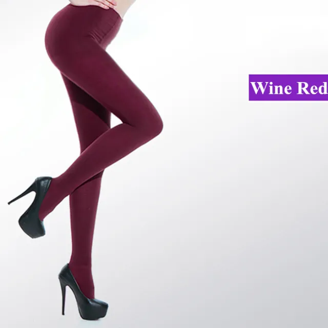 Autumn And Winter Warm Tights Flesh colored Stockings Wine Red - Shop at LoveMi