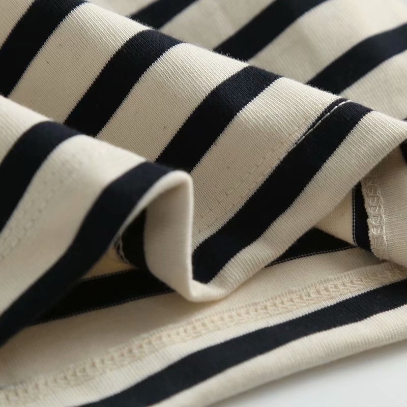 Title 3, Loose And Simple Navy Style Striped Round Neck ...