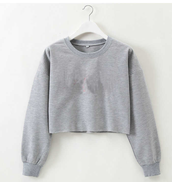 Title 2, Solid color round neck long sleeve sweater