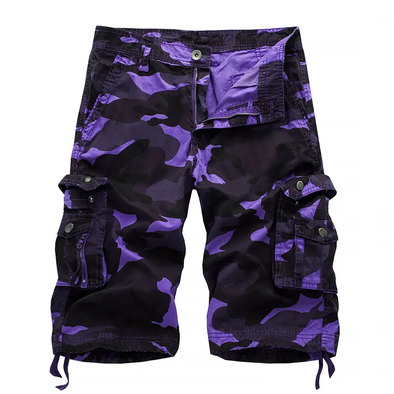 New Men's Plus Size Overalls Shorts Multi-pocket Camouflage 5-point Pants