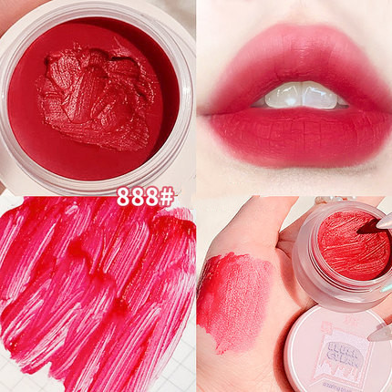 Lip Mud Jar Jelly Color Makeup Velvet Non Stick Cup Student Lipstick Style I - Shop at LoveMi