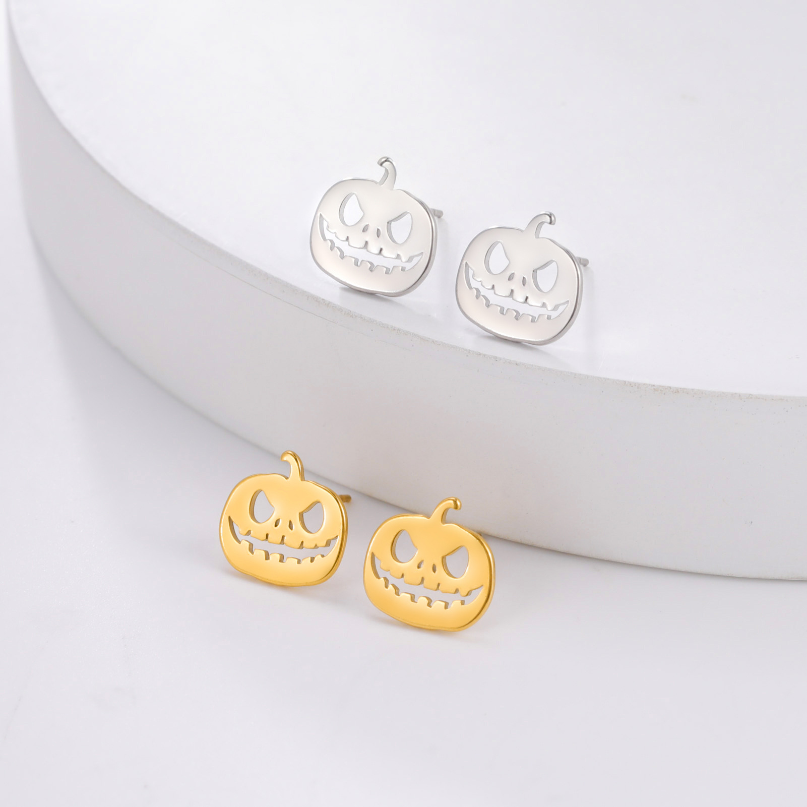 Title 1, Titanium Steel Halloween Pumpkin Hollow Shape 3...