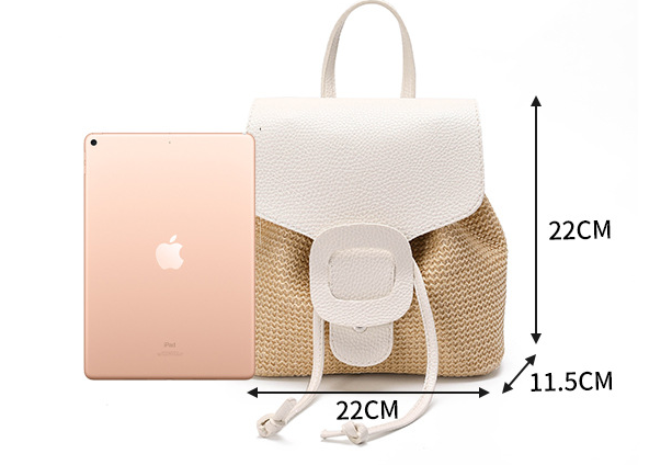 Title 7, Freizeit-Reiserucksack für Damen, Mini-Strohtasche