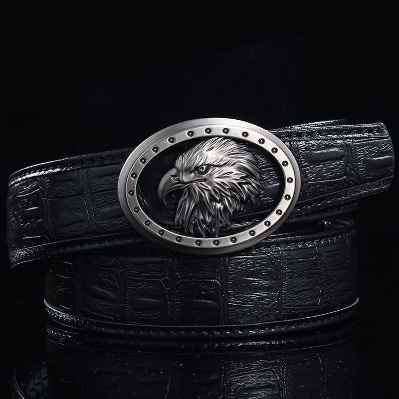 Men's Leather Belt Leather Belt Alloy Automatic Buckle Young And Middle-aged Casual Korean Style
