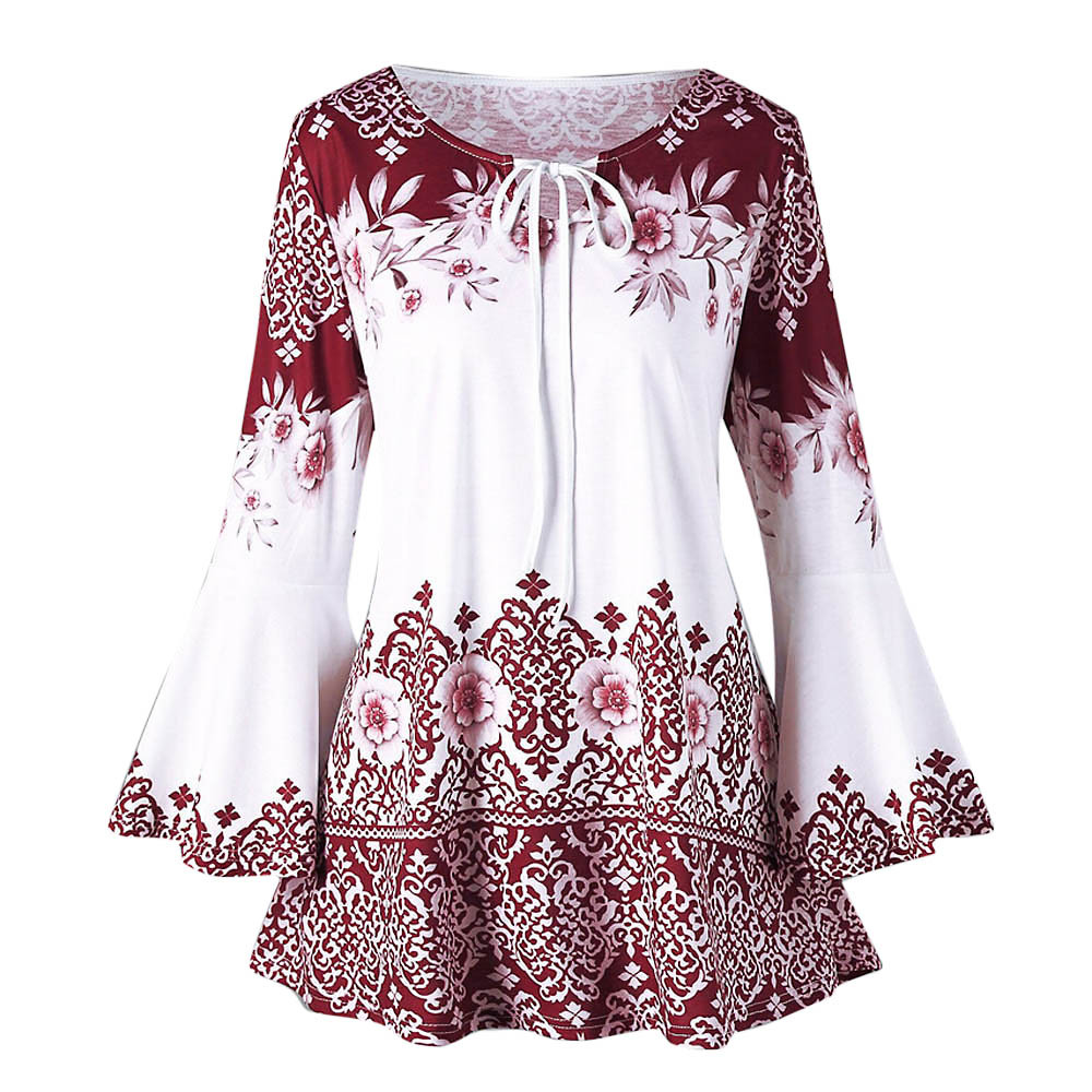 Women's Ethnic Style Printed Loose Casual Long Sleeves