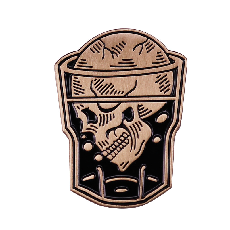 Whiskey Skull Brooch Cocktail Skull Drink — view 4