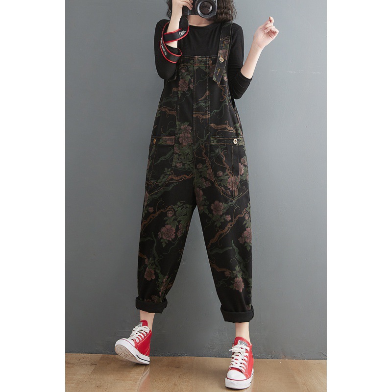 Title 4, Spring And Summer Lean Printing Jean Overalls W...