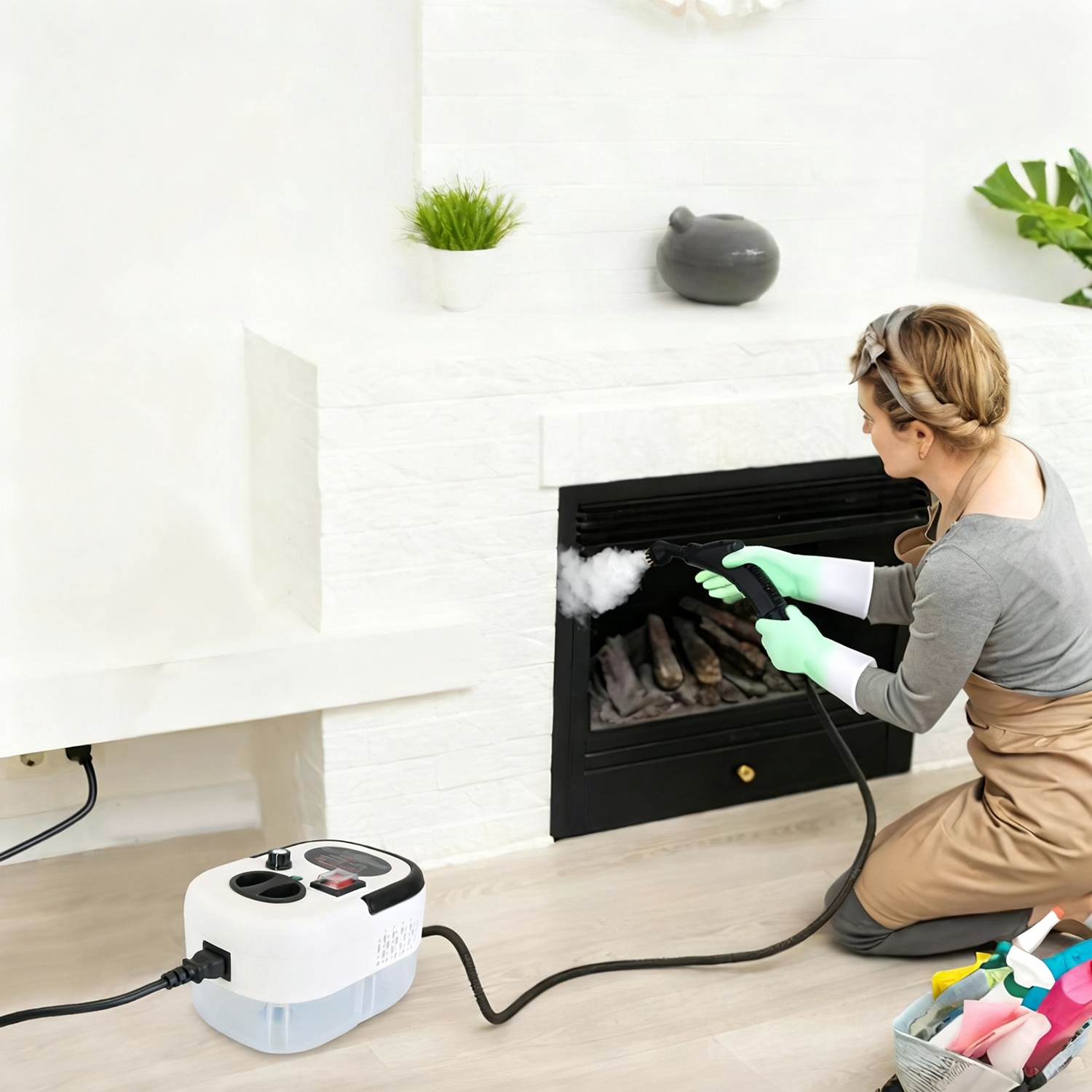 2500W Handheld Steamer Cleaner Multifunctional Little Steamer Powerful High Temp Steam Clean Machine With Gloves For Cleaning Car Detailing Couch Floor Tile Microwave Mattress Bed Bugs Window thumbnail 4