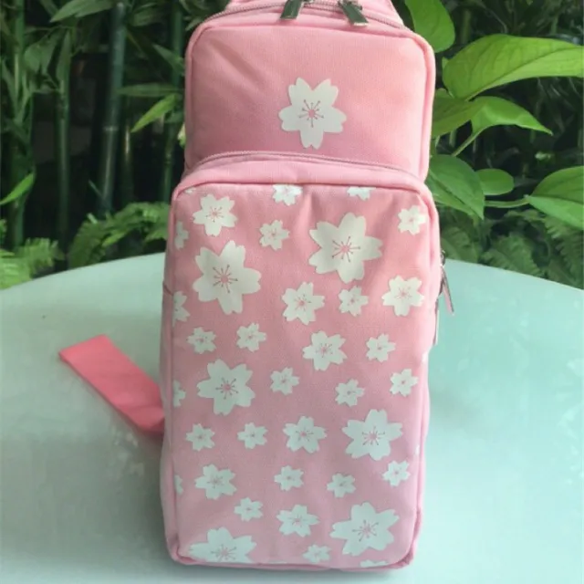 Portable Sakura Print Storage Shoulder Bag Pink - Shop at LoveMi