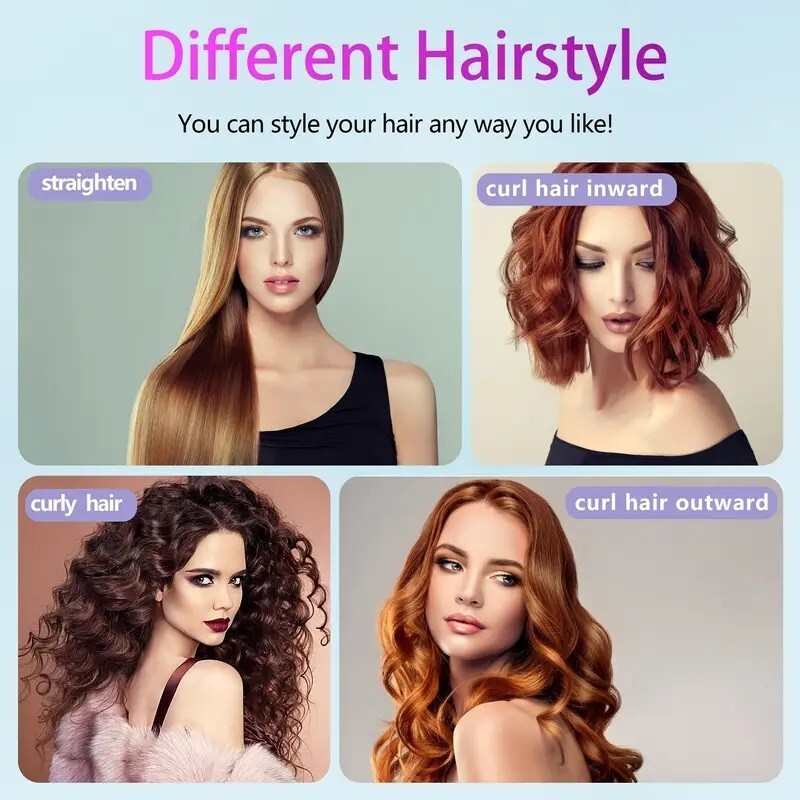 Portable Hair Straightener Brush Antiscald Hair Cordless Hair Straightener Brush 6