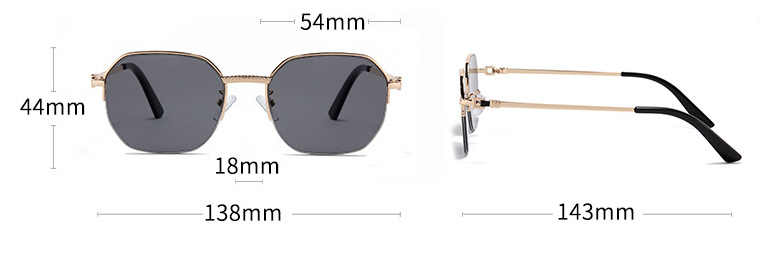 Title 1, Half-frame Two-color Gradient Sunglasses