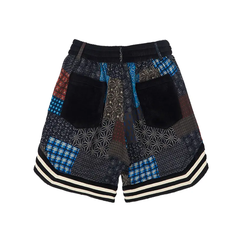 Men's Linen Elastic Waist Panel Sports Basketball Shorts