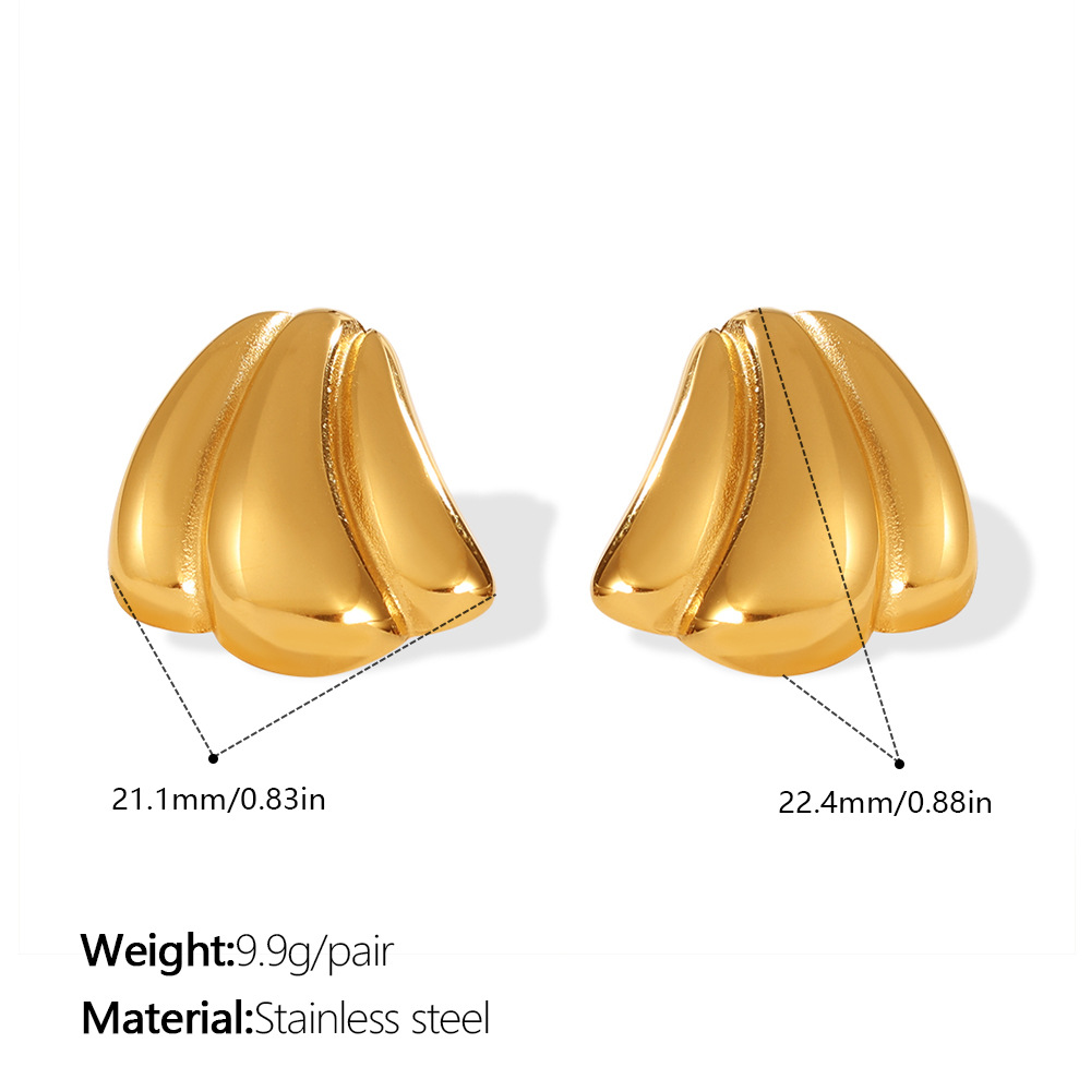 Vintage Woven Texture Four Leaf Clover Stud Earrings 3D Stereo Design, Delicate & Luxurious... thumbnail 4