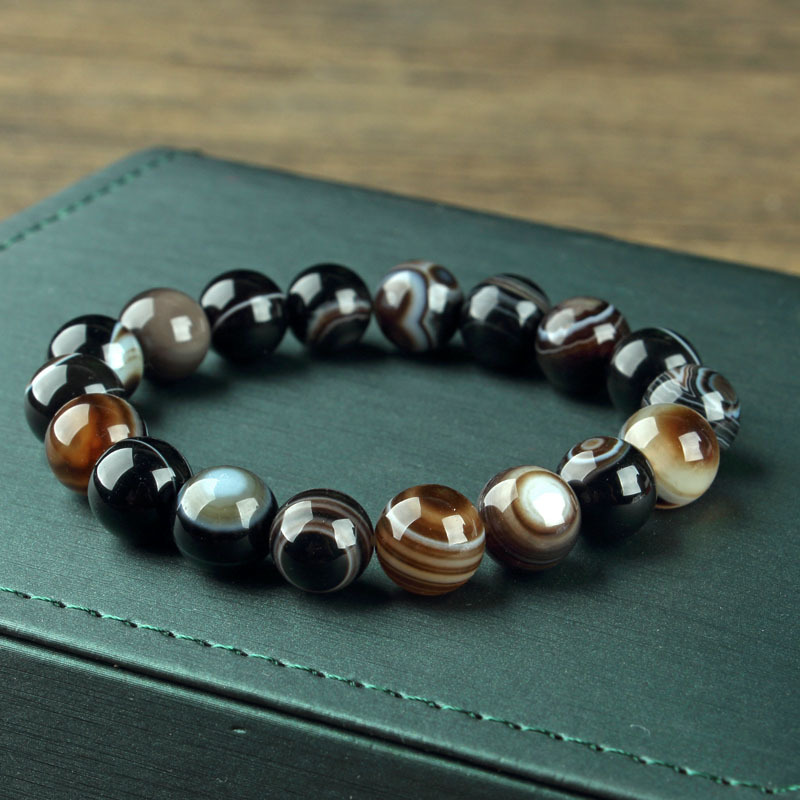 Title 1, Natuurlijke zwart-witte Sardonyx Agaat armband