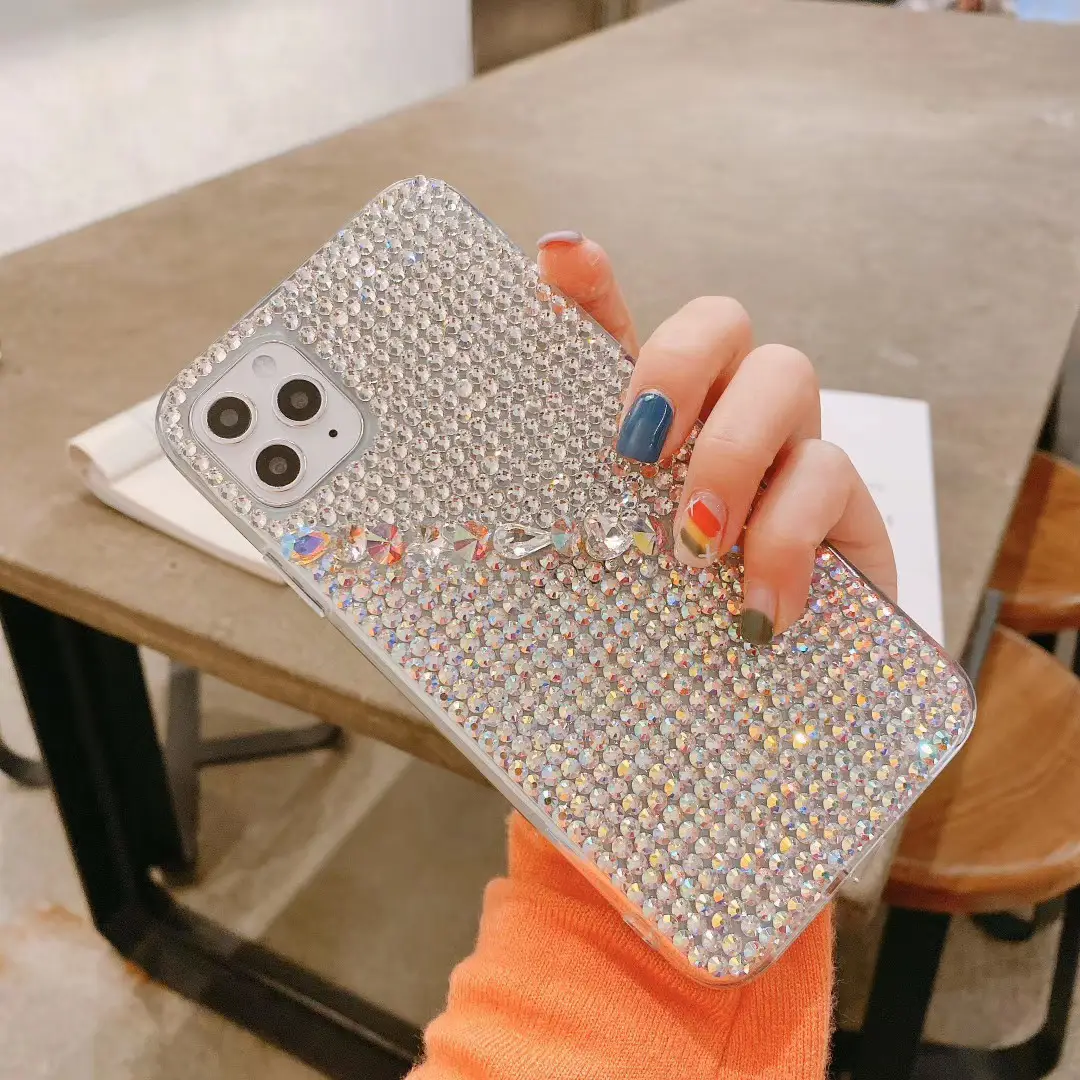 Full Diamond Rhinestone Electroplating Soft Phone Case