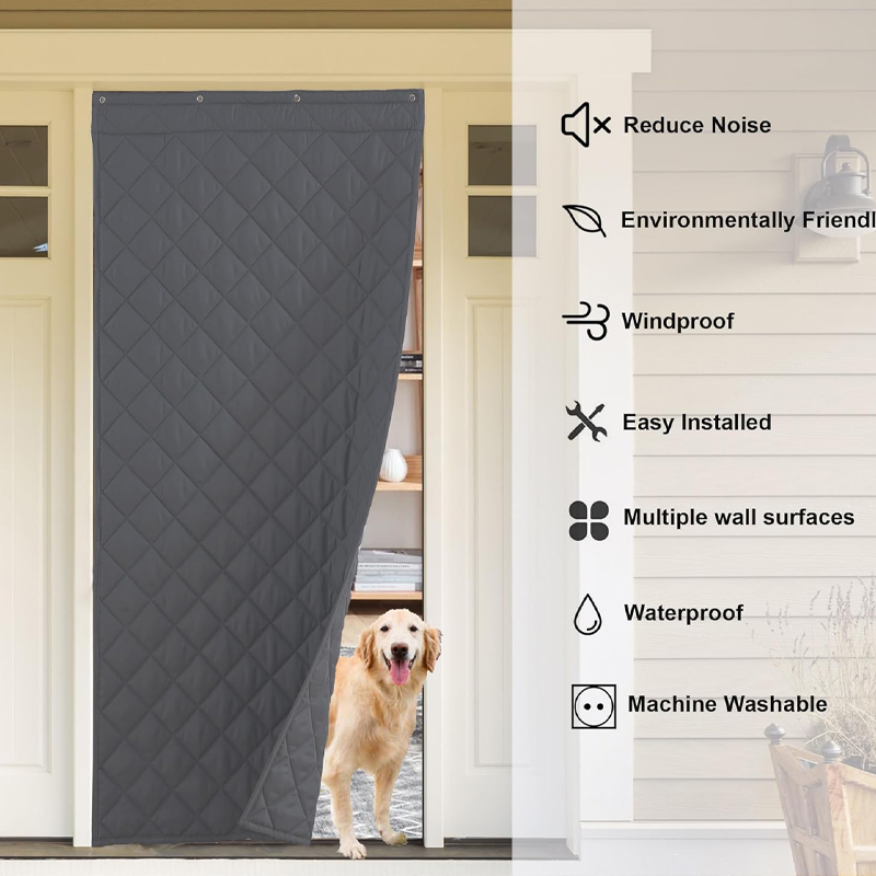 Winter Magnetic Quilted Door Curtain, Hook-style For Easy Installation, Windproof And Cold-resistant, Keeps Heat In, Suitable For RVs, Home Entrances, Garages, Porches, And More, Providing Warmth, Lig — foto 2