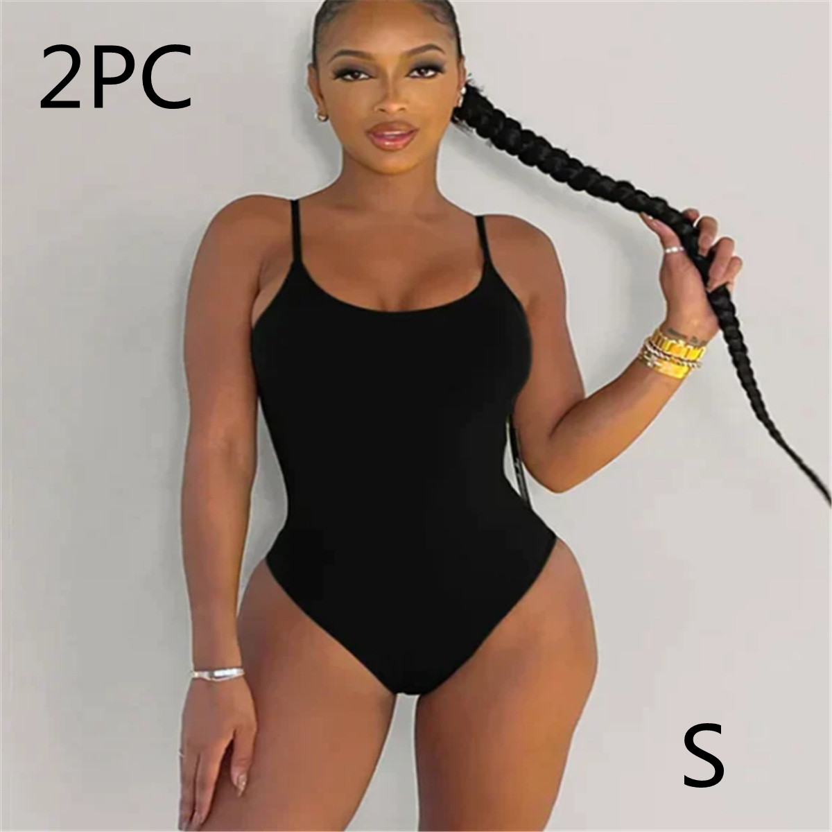 Black Round Neck 2PC