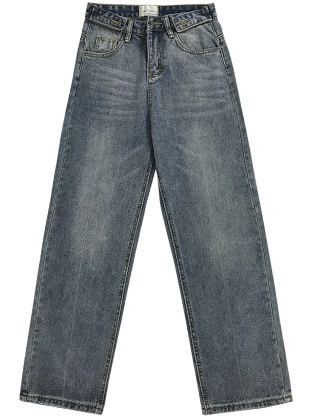 Ladies Small Retro High Waist Wide Leg Thin Daddy Pants Blue - Shop at LoveMi