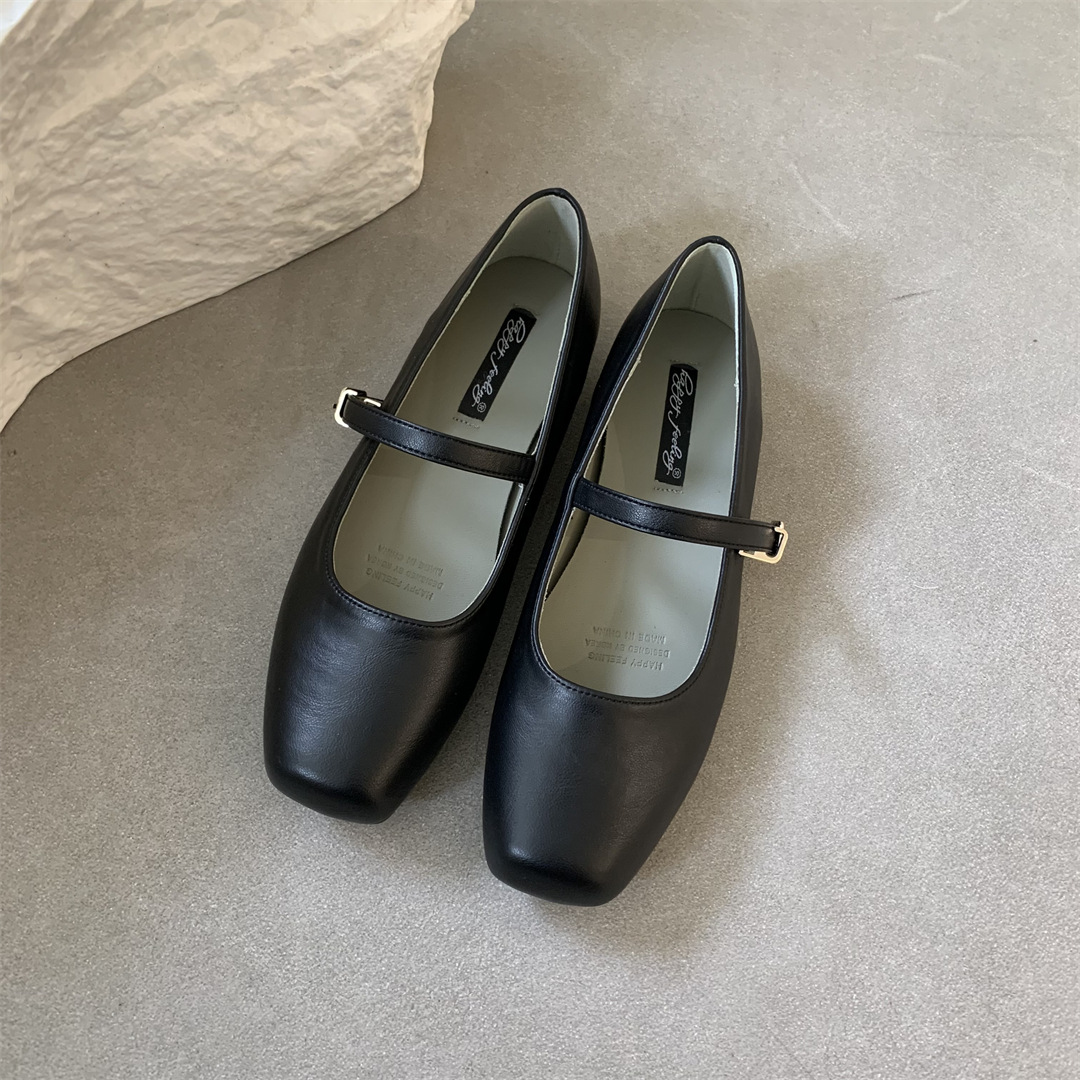 Versatile Lazy Shoes French Low Heels Black - Shop at LoveMi
