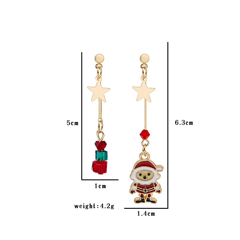 New European And American Christmas Series Fringed Metal Boots Old Man Pendant