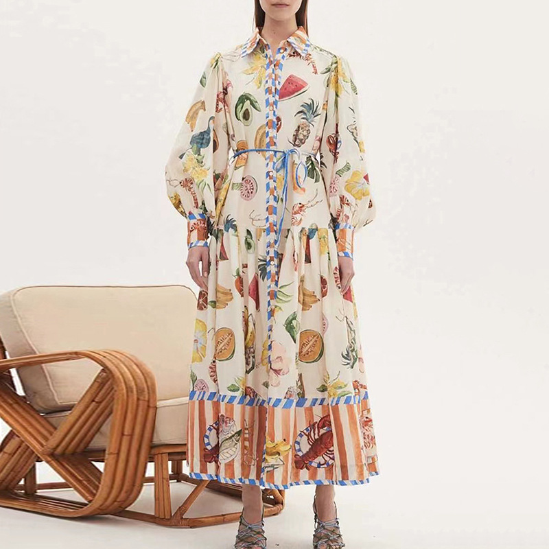 Fruit-Print Long-Sleeve Dress, picture 8 of 9
