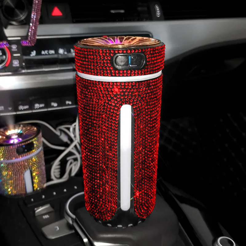 Luxury Diamond Car Humidifier LED Light Car Diffuser Auto Air Purifier Aromatherapy Diffuser Air Freshener Car Accessories For Woman – image 8